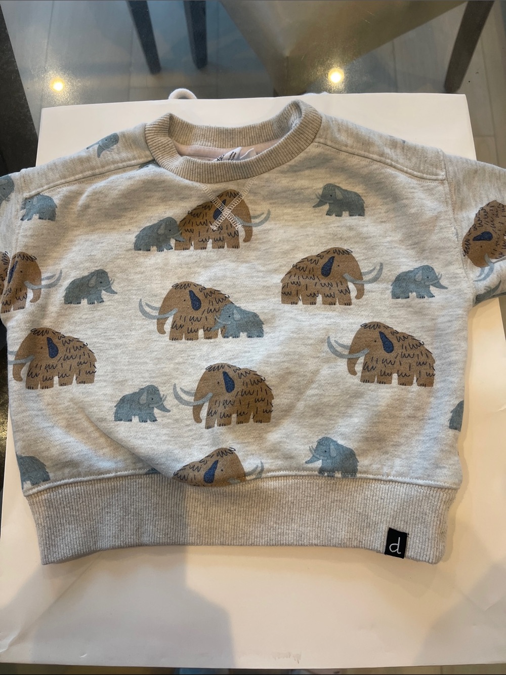 deux par deux Gray Sweatshirt with Brown & Blue Mammoth Prints